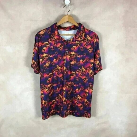 Obnoxious Golf OG Performance Golf Polo Shirt - Skull Print NEW Size SMALL - Picture 7 of 9